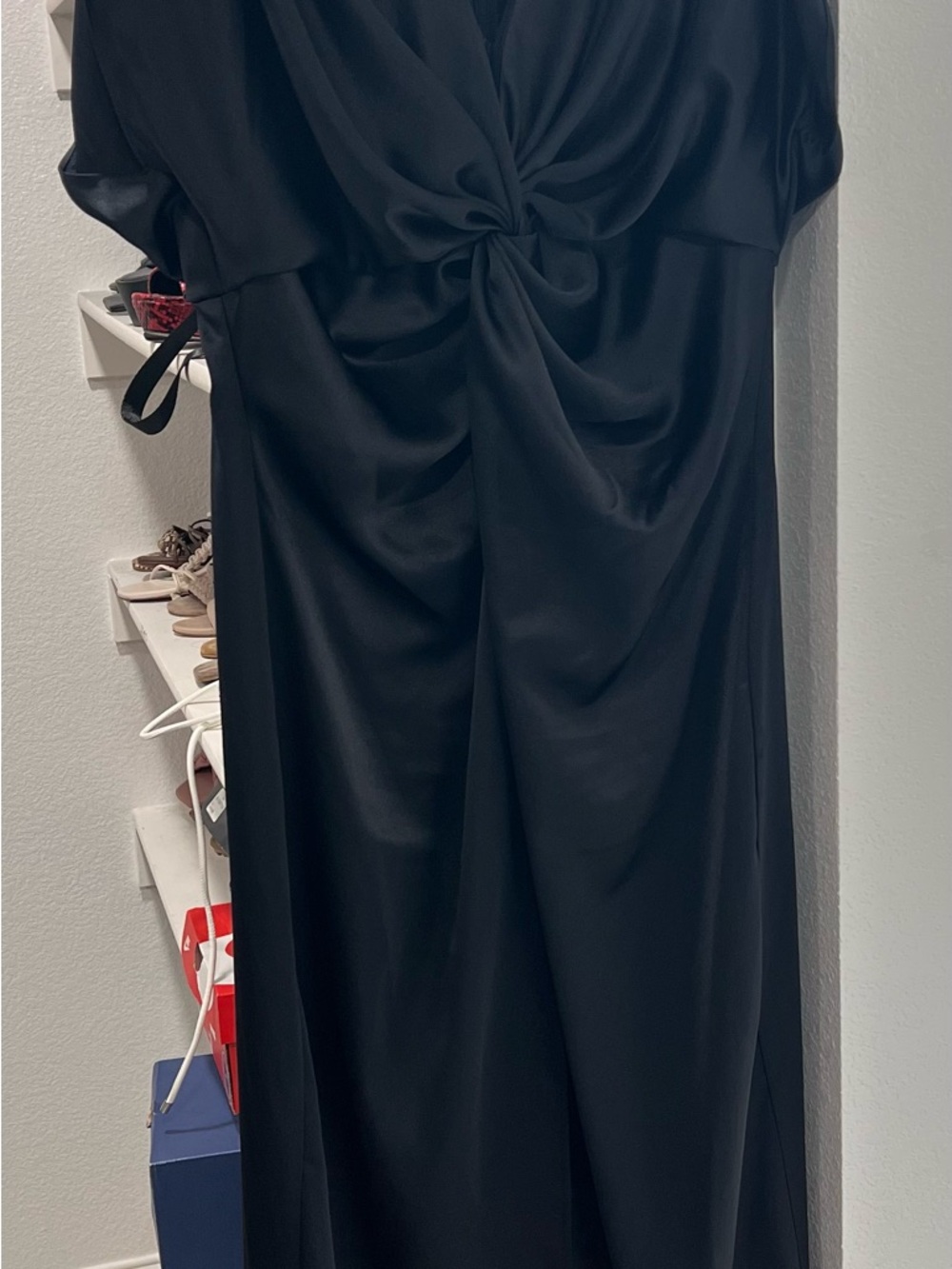 Xscape Black Knot-Front Maxi Dress